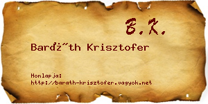 Baráth Krisztofer névjegykártya